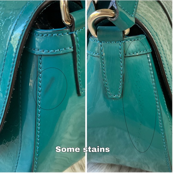 Gucci Teal Blue Microguccissima Patent Leather Crossbody Bag - Picture 11 of 15